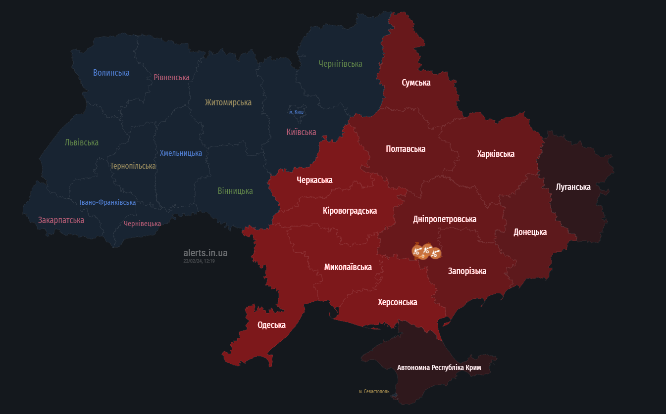 Частину України охопила повітряна тривога. Російські Ту-22 наближаються до кордону