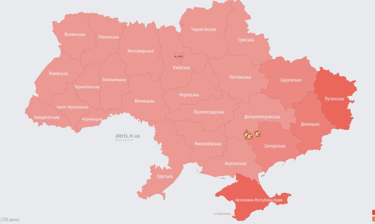 По всій Україні оголошено повітряну тривогу, злетів російський МіГ-31К