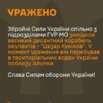 Війна, день 721-й: біля берегів Криму потоплено російський військовий корабель