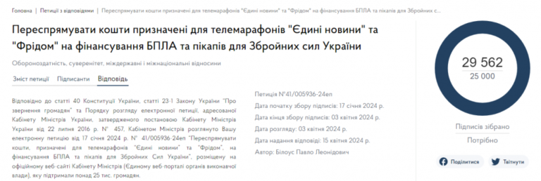 Гроші на ЗСУ замість телемарафону: що відповів Шмигаль на петицію