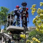 Біля Спасо-Преображенського собору відновили торшери, пошкоджені внаслідок ворожої атаки (фото)