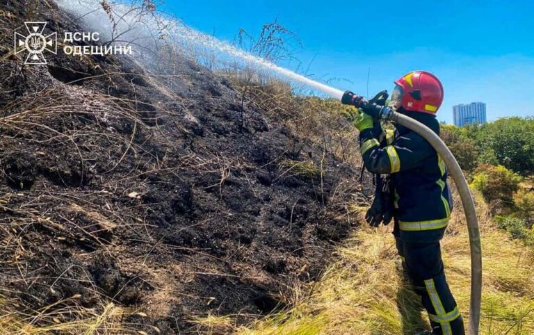 В Одесі горіли схили біля Траси здоров’я (фото, відео)