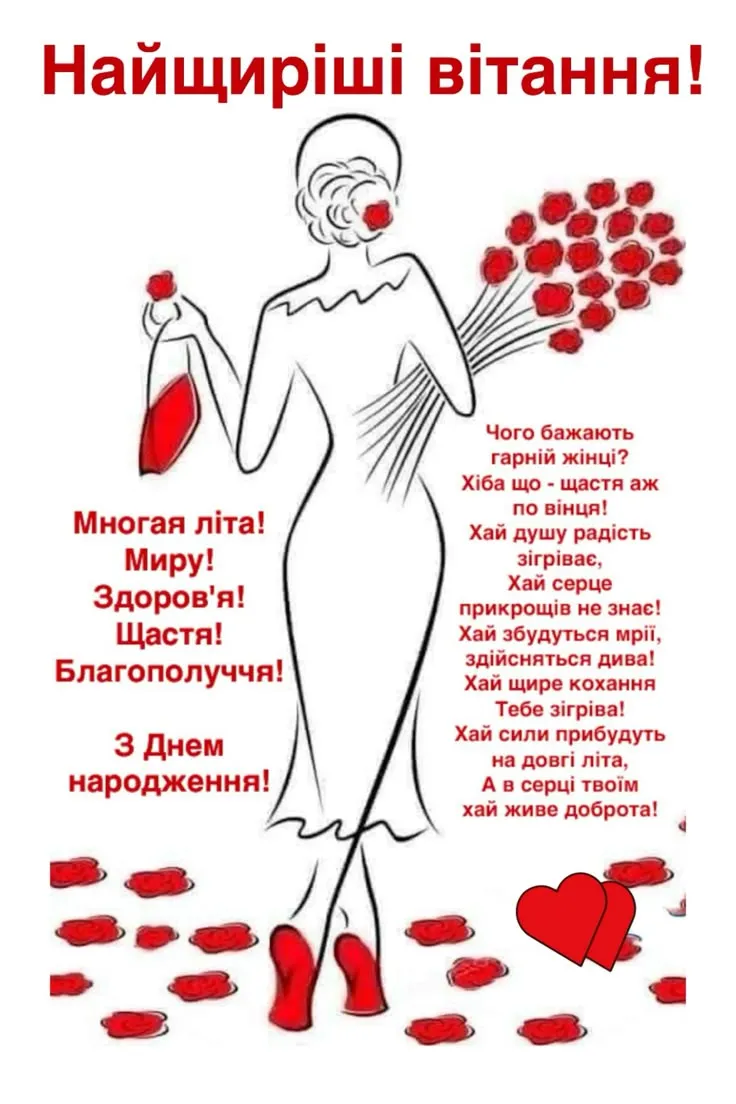 Привітання з Днем Народження, зі смислом картинка листівка