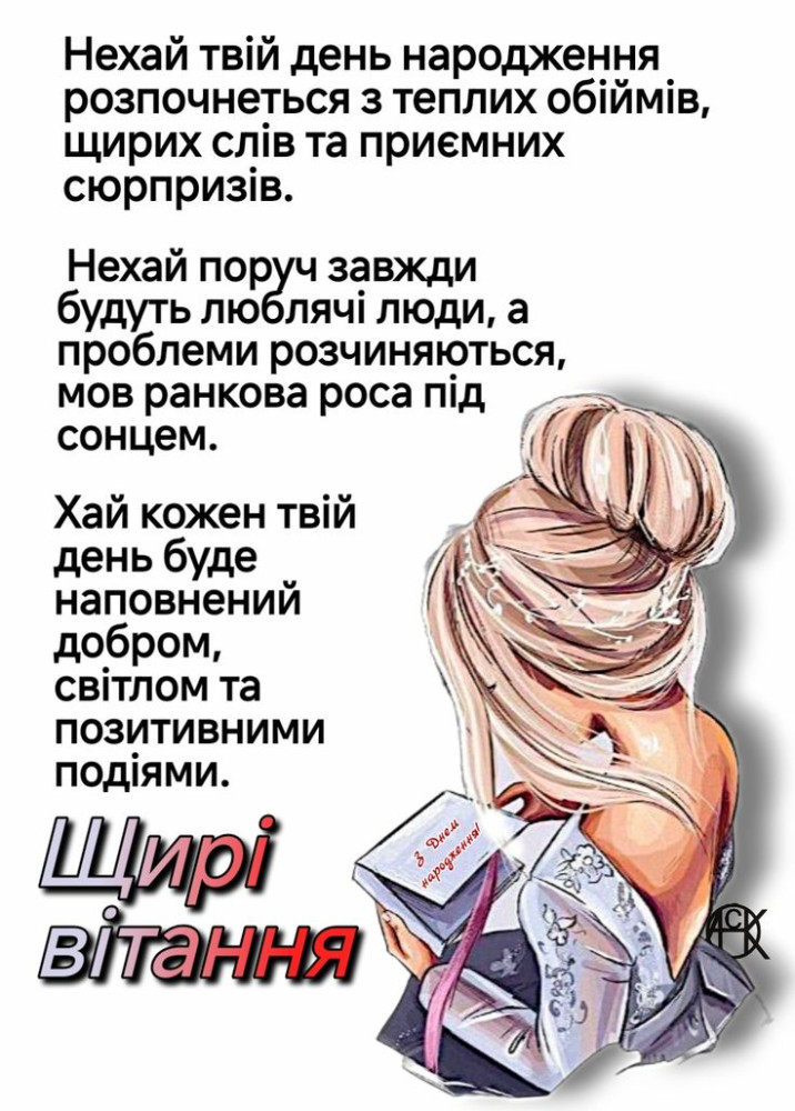 З днем народження подрузі: картинка-листівка