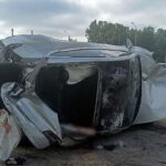 Аварія у Полтаві – Tesla пошкодила сім авто на парковці, є постраждалі