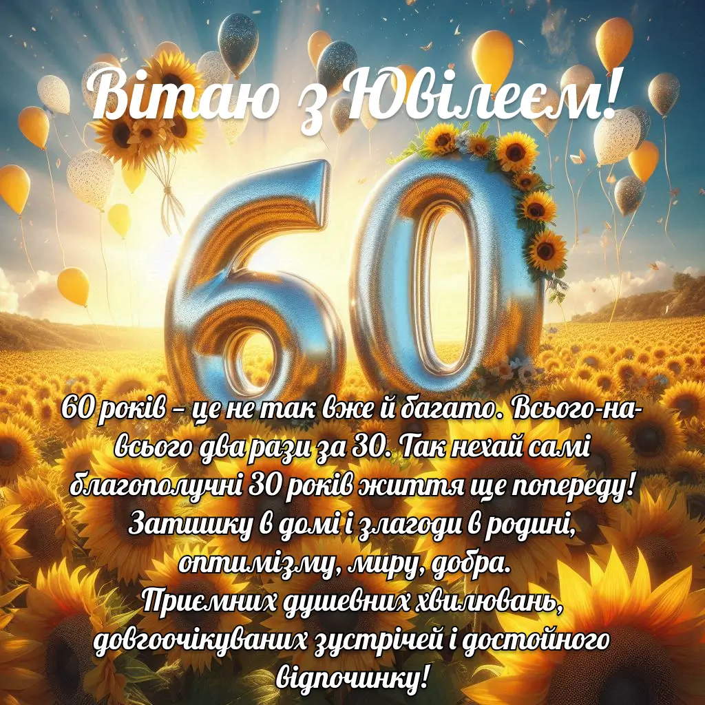 привітання з ювілеєм 60 років картинка листівка
