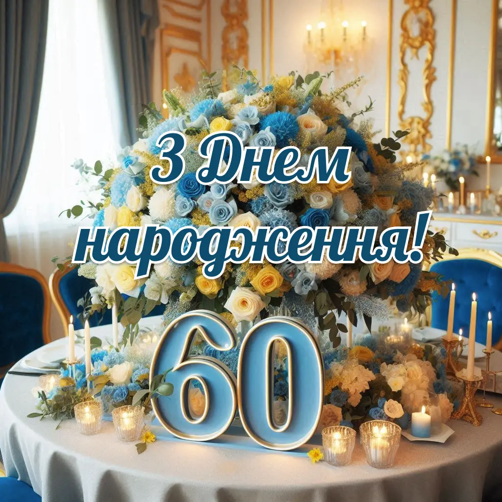 привітання з ювілеєм 60 років картинка листівка
