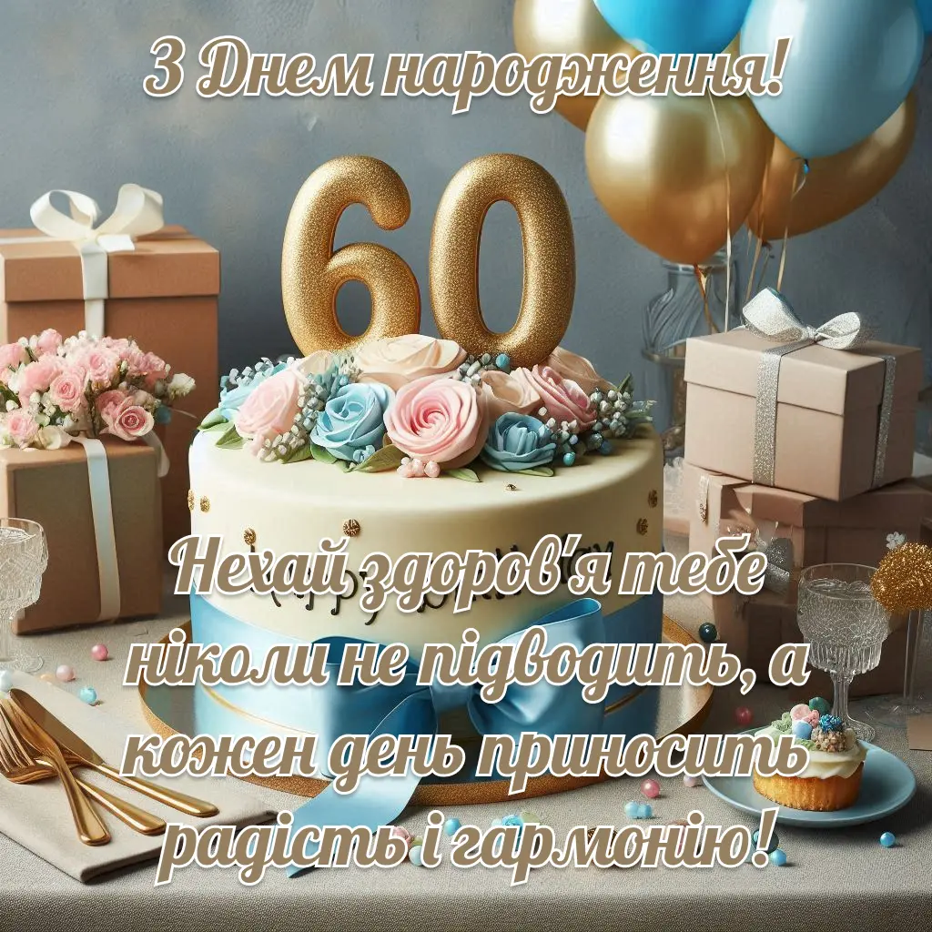 привітання з ювілеєм 60 років картинка листівка