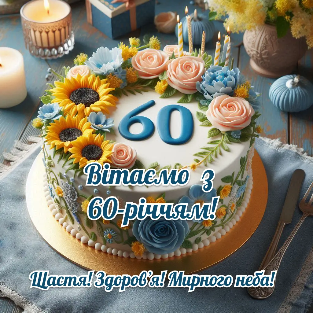 привітання з ювілеєм 60 років картинка листівка