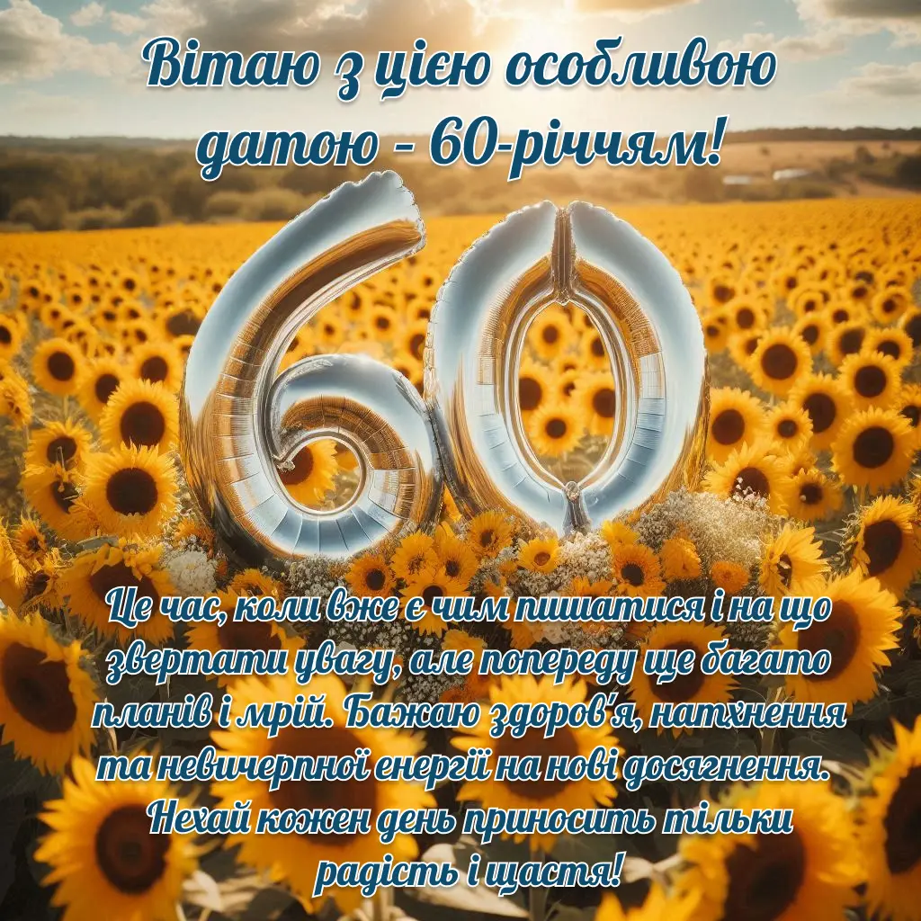 привітання з ювілеєм 60 років картинка листівка