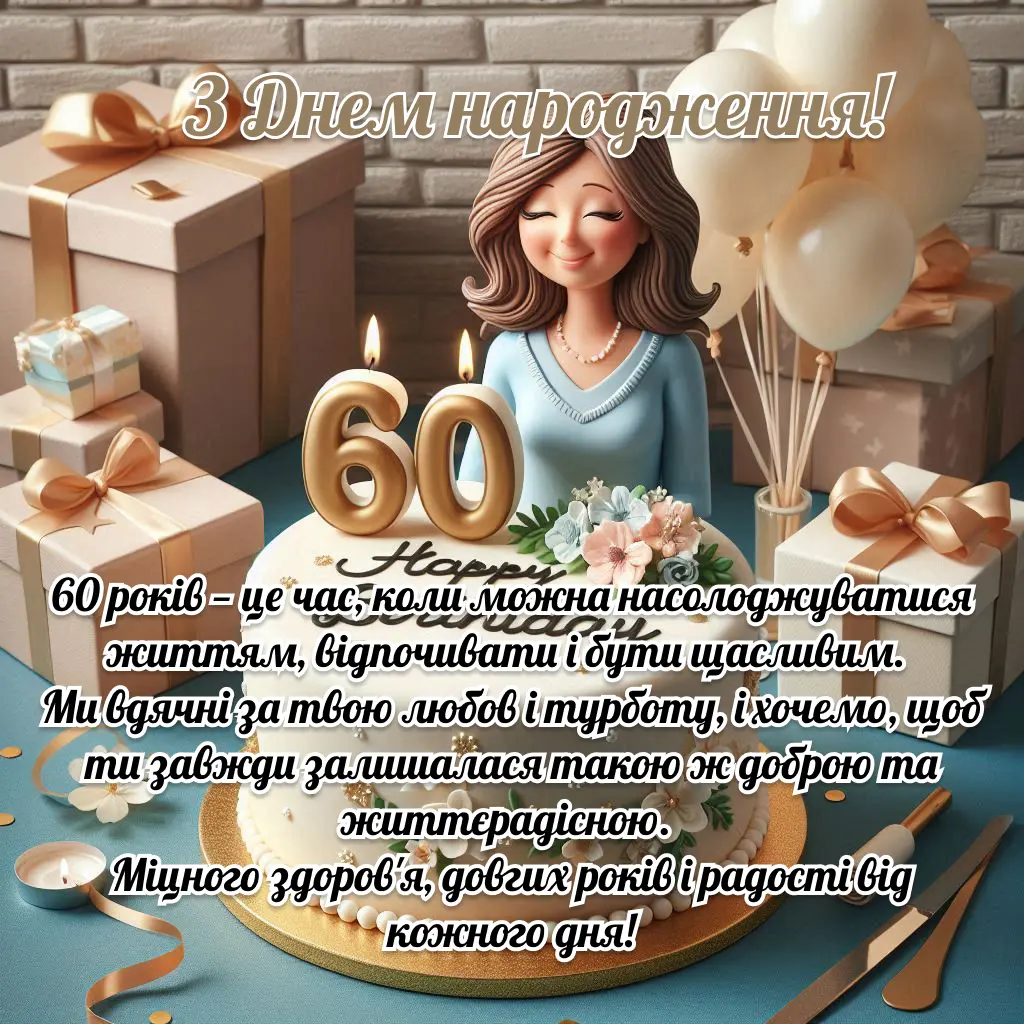 привітання з ювілеєм 60 років картинка листівка