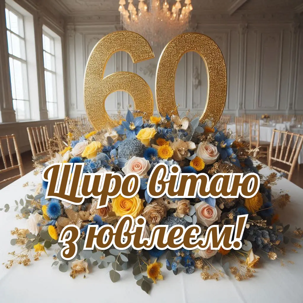 привітання з ювілеєм 60 років картинка листівка