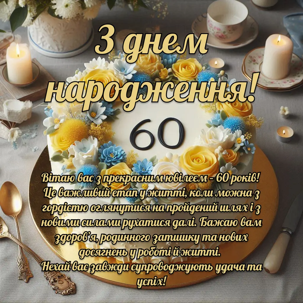 привітання з ювілеєм 60 років картинка листівка