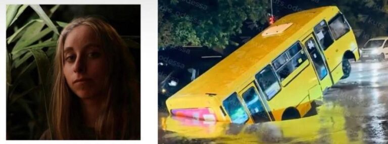 В Одесі дівчина зникла внаслідок потопу, а маршрутка з 60 пасажирами провалилася під землю – ФОТО