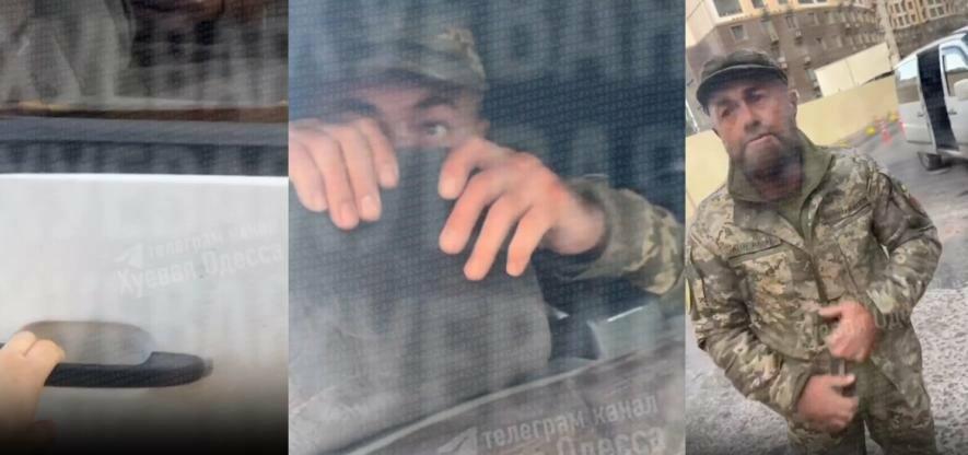 У Одесі цивільного не впустили до мікроавтобуса ТЦК, і він отримав агресивну реакцію – ВІДЕО