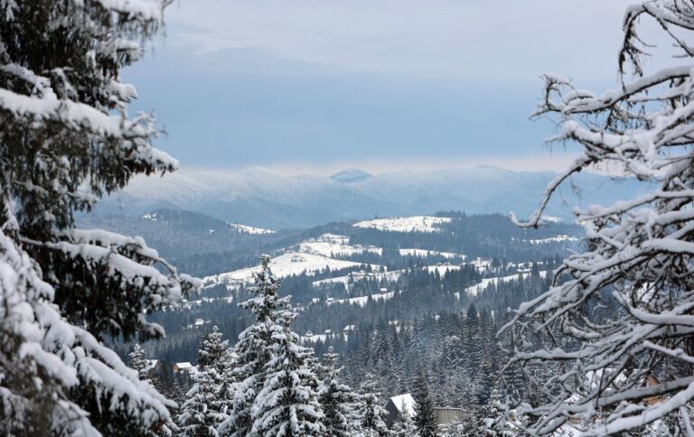 Сьогодні в Україні сніг покрив Карпати, Буковель та інші області після зниження температури — фото та відео