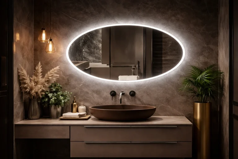Овальні дзеркала з підсвіткою: стильне рішення для ресторанів і кафе