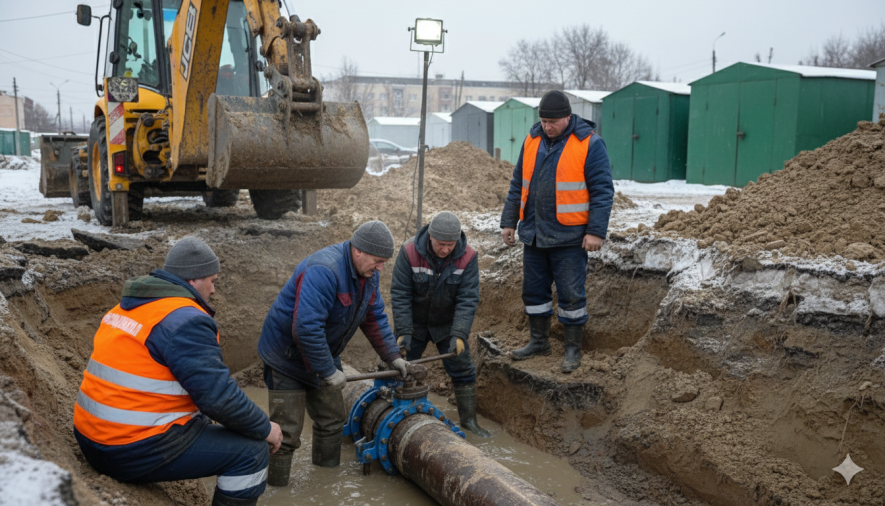 Аварійні бригади Одеси стоять по коліна в крижаній воді: як вони витримують цілу добу на морозі — ВІДЕО