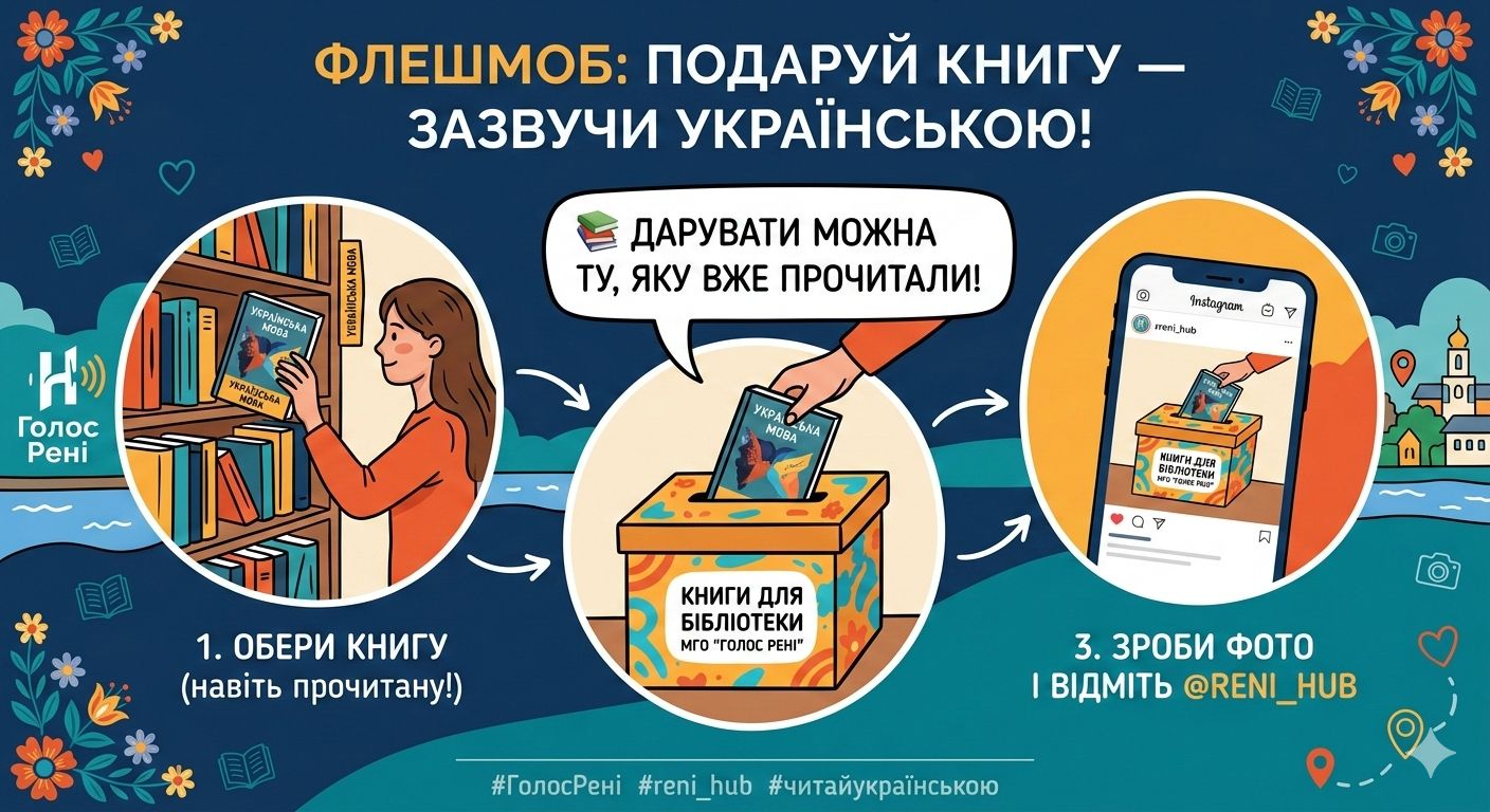 У Рені запустили флешмоб «Подаруй книгу — зазвучи українською»