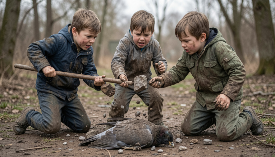 На Одещині діти жорстоко побили птаха