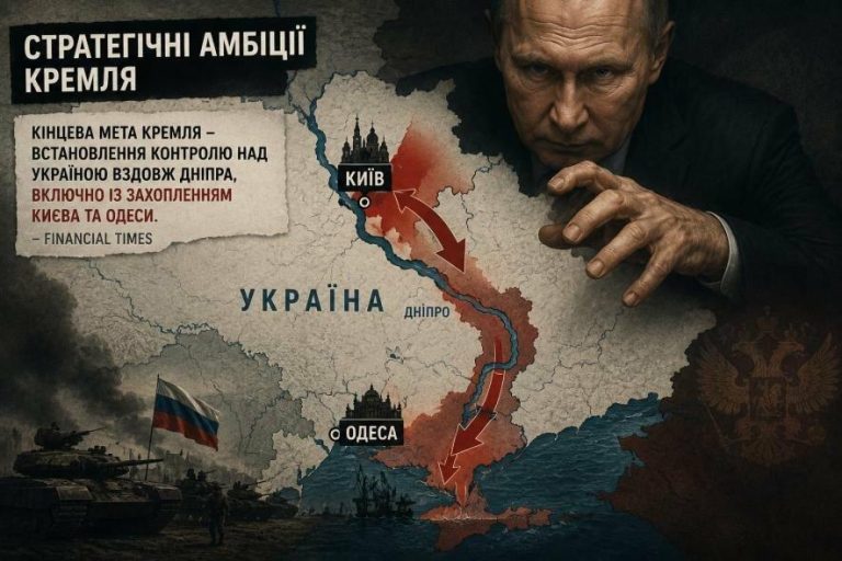 FT: Кремль прагне встановити повний контроль над Україною, зокрема шляхом захоплення Києва та Одеси