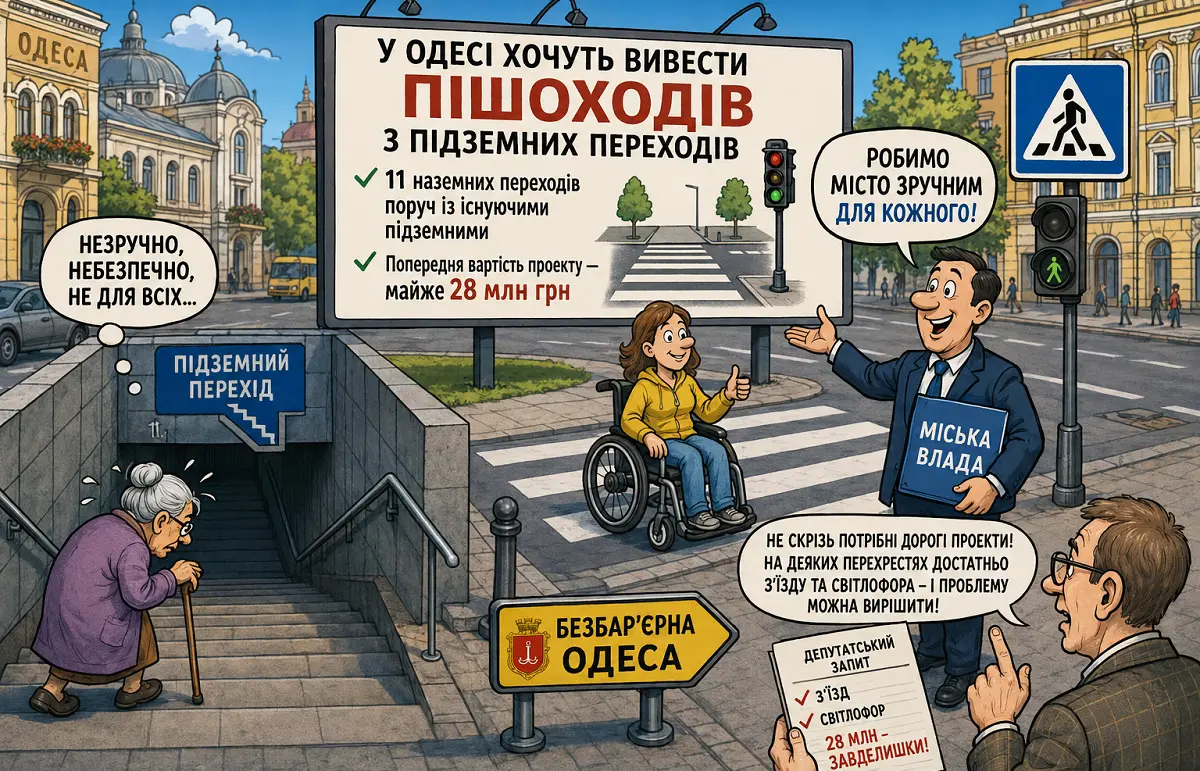 В Одесі пропонують підняти пішоходів із підземних переходів — скільки це обійдеться