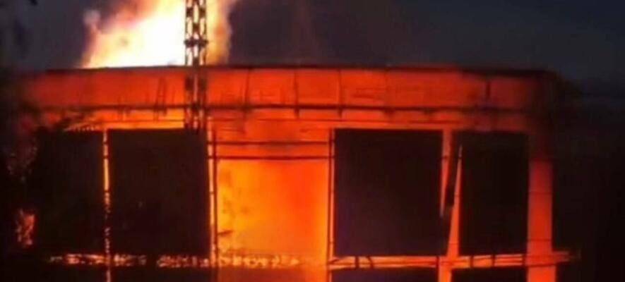 Російський напад на Одещину спричинив пожежу на промисловому об’єкті