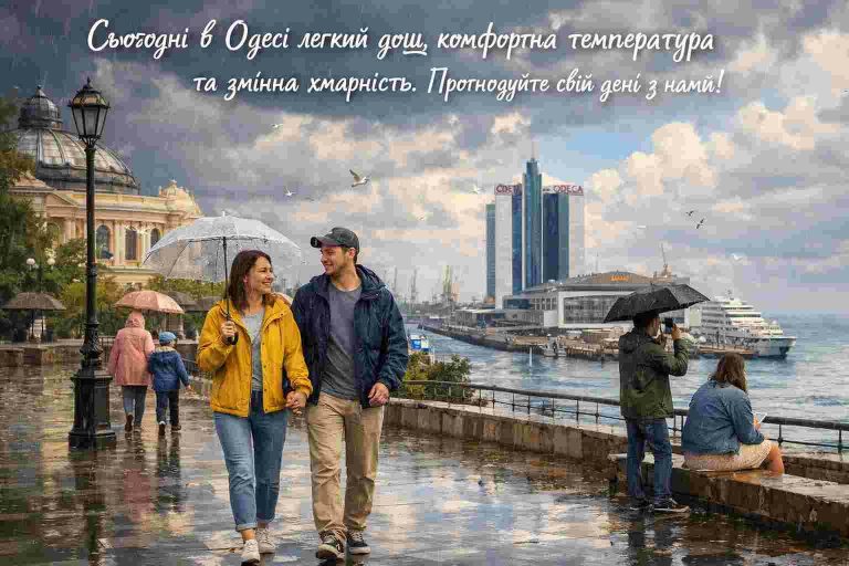 В Одесі 25 серпня — невеликий дощ і приємна температура