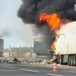 На трасі в Одещині під час ворожої атаки загорілися фури, є поранені