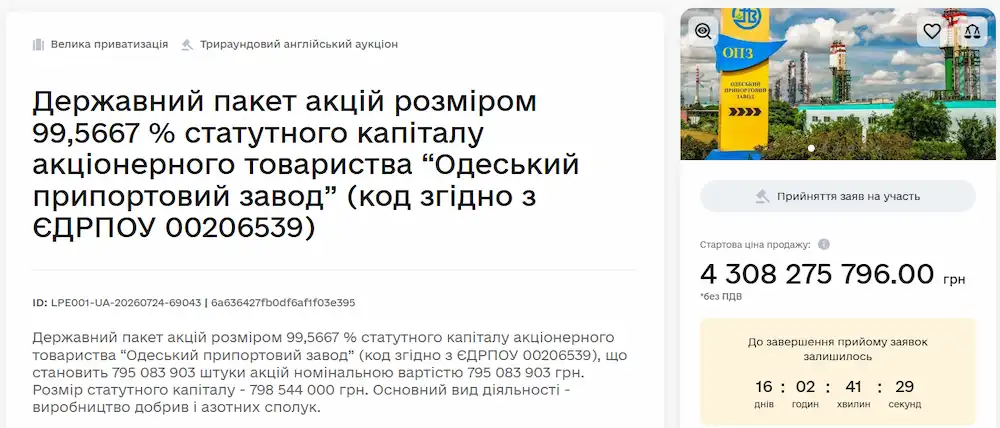 лот на приватизацію