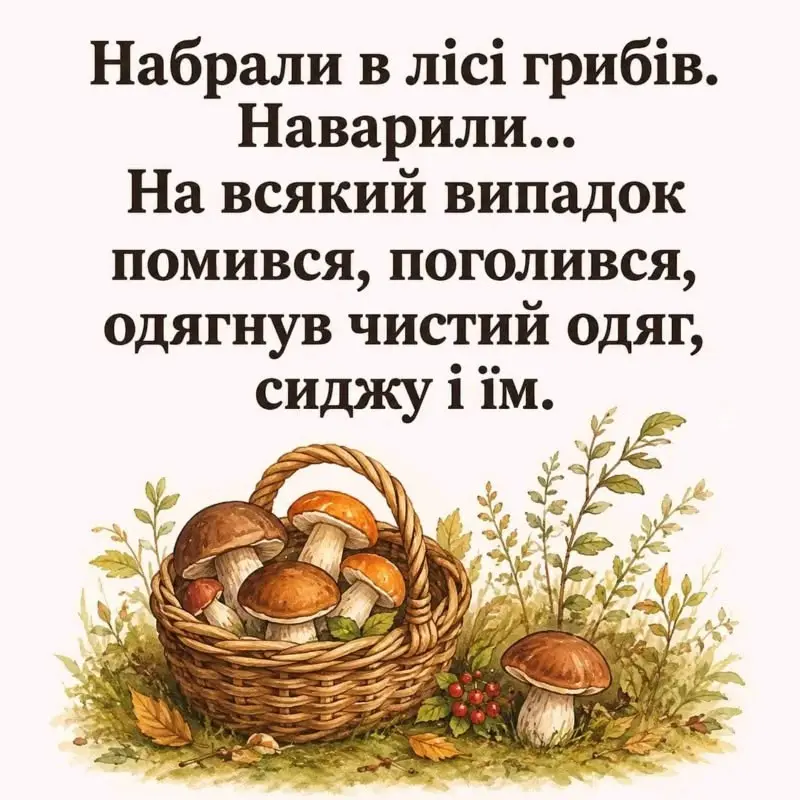 кошик з грибами
