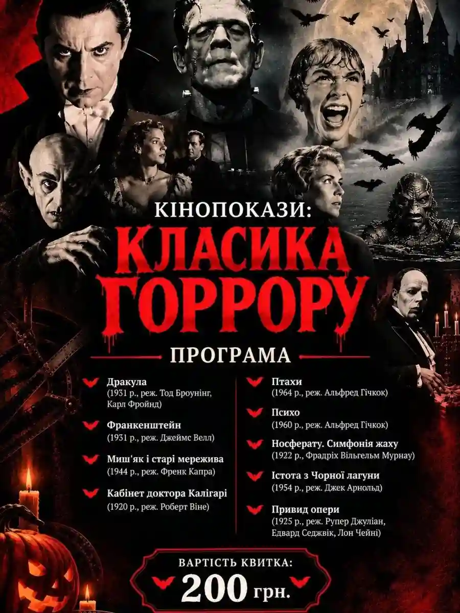 Класика фільмів горрору та жахів - фестиваль