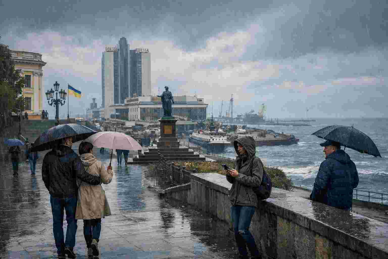 27 жовтня в Одесі — мокрий і хмарний день