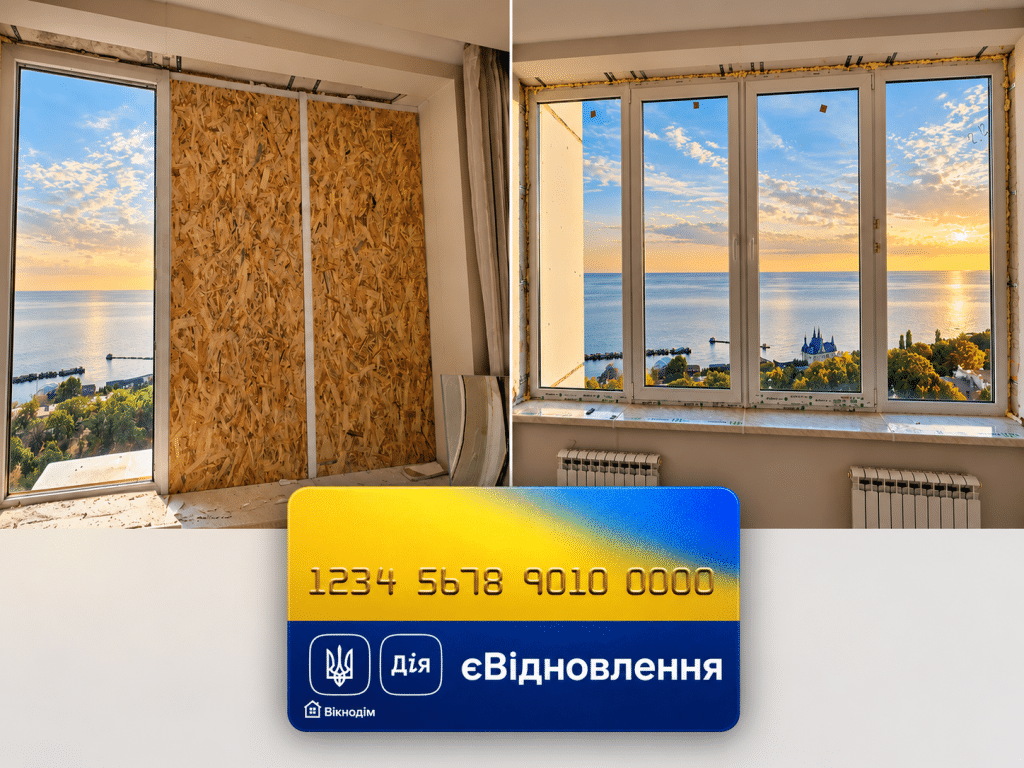 Вікна Rehau від компанії ОКНОДОМ за програмою єВідновлення в Одесі, ЖК Кадорр на вул. Валерія Самохвалова (Каманіна)