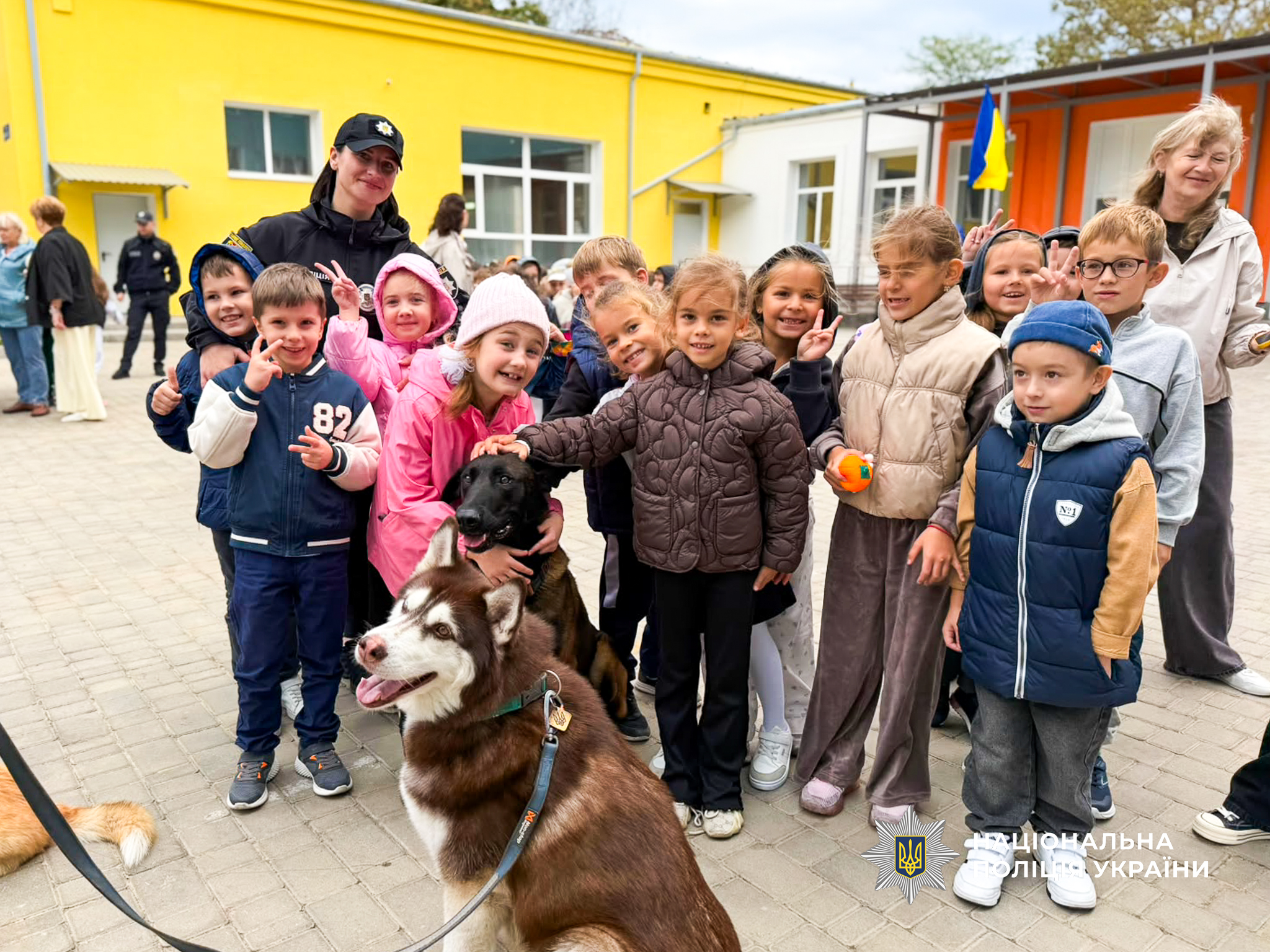 У Одесі школярам показали службових собак, які допомагають після атак та підтримують поранених