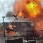 Унаслідок влучання в магазин на Одещині розгорілося потужне займання